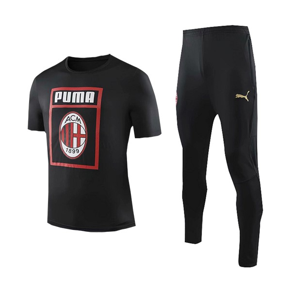 Camiseta de Entrenamiento AC Milan Conjunto Completo 2019 2020 Negro Rojo